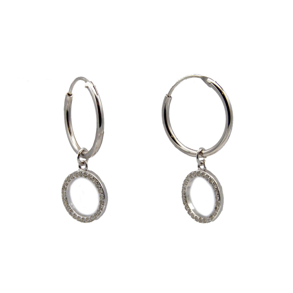 PENDIENTES MUJER PLATA ARO CON CIRCONITAS PP817