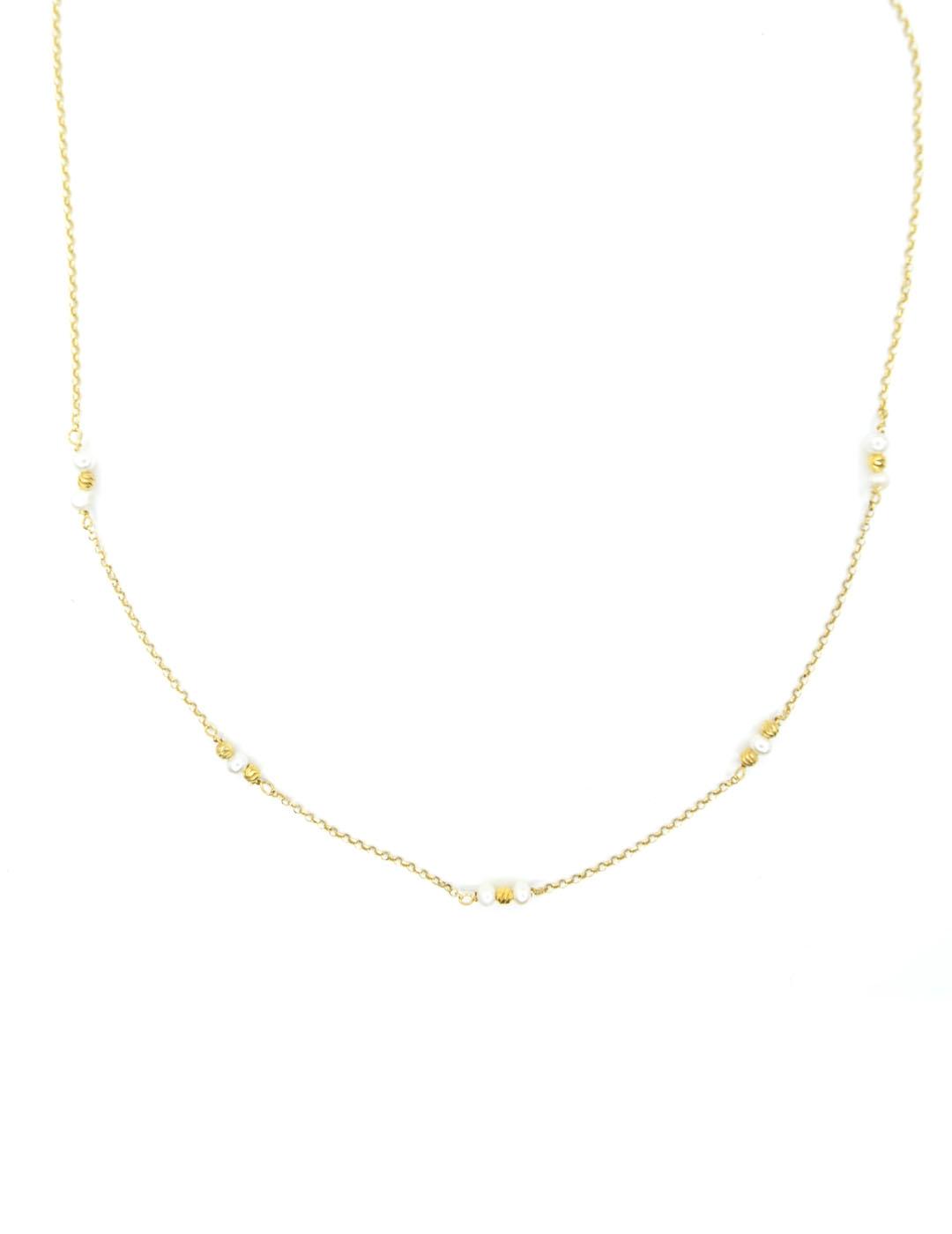 COLLAR PLATA CHAPADA PERLITAS