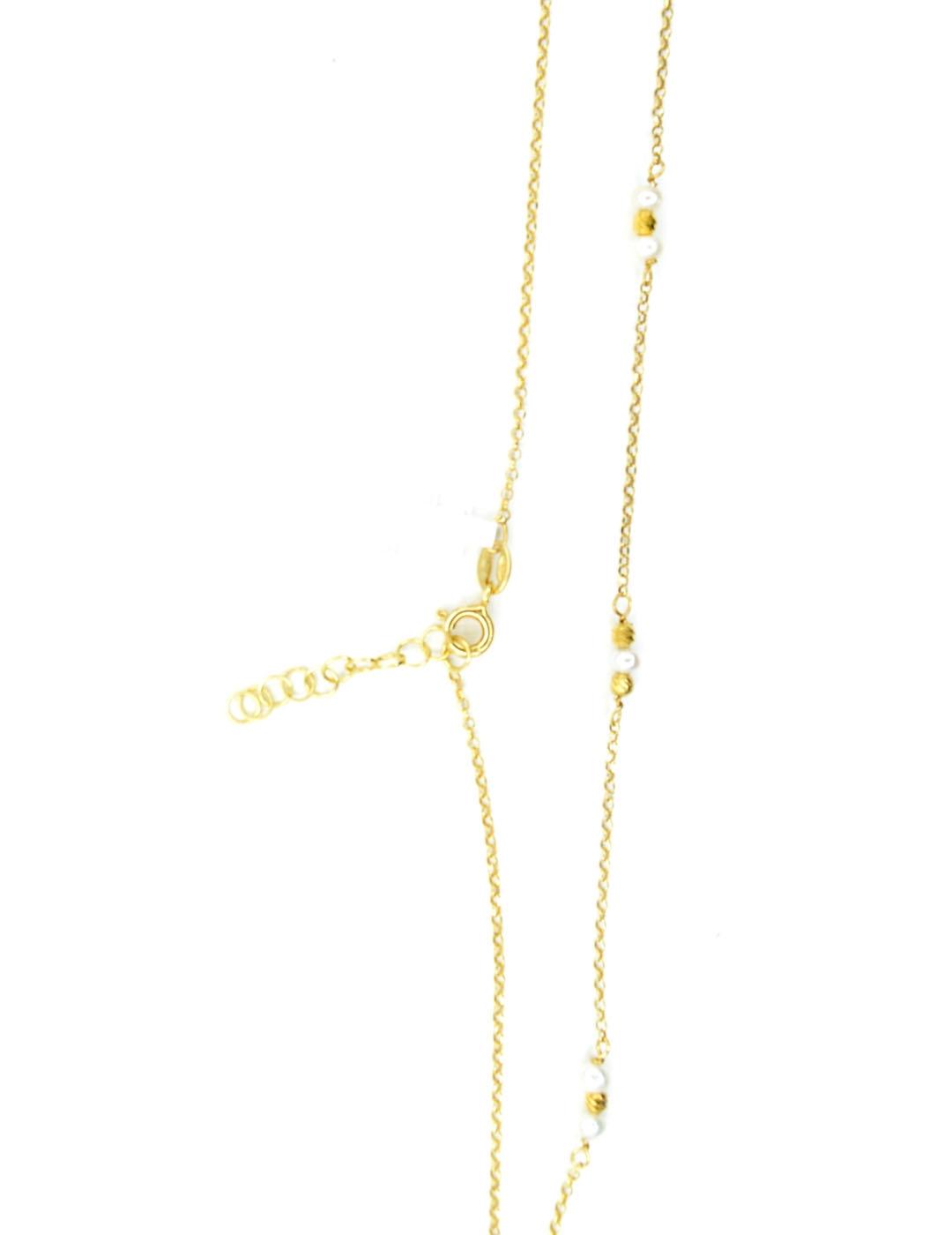 COLLAR PLATA CHAPADA PERLITAS