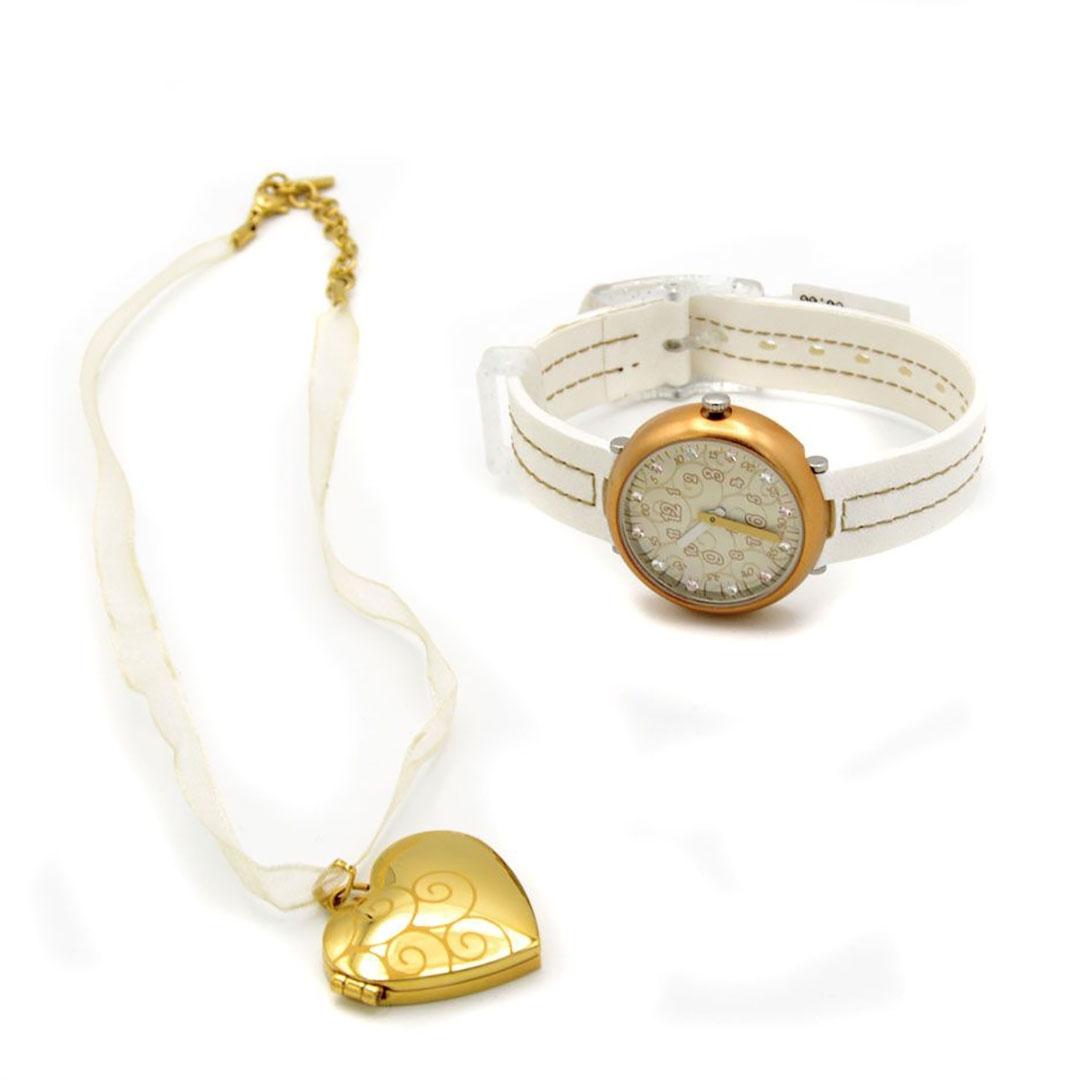 Conjunto reloj infantil + colgante flik flak fnb001