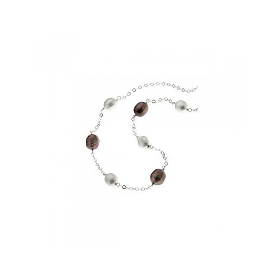 COLLAR MUJER PLATA LOTUS Y PERLAS LP1070