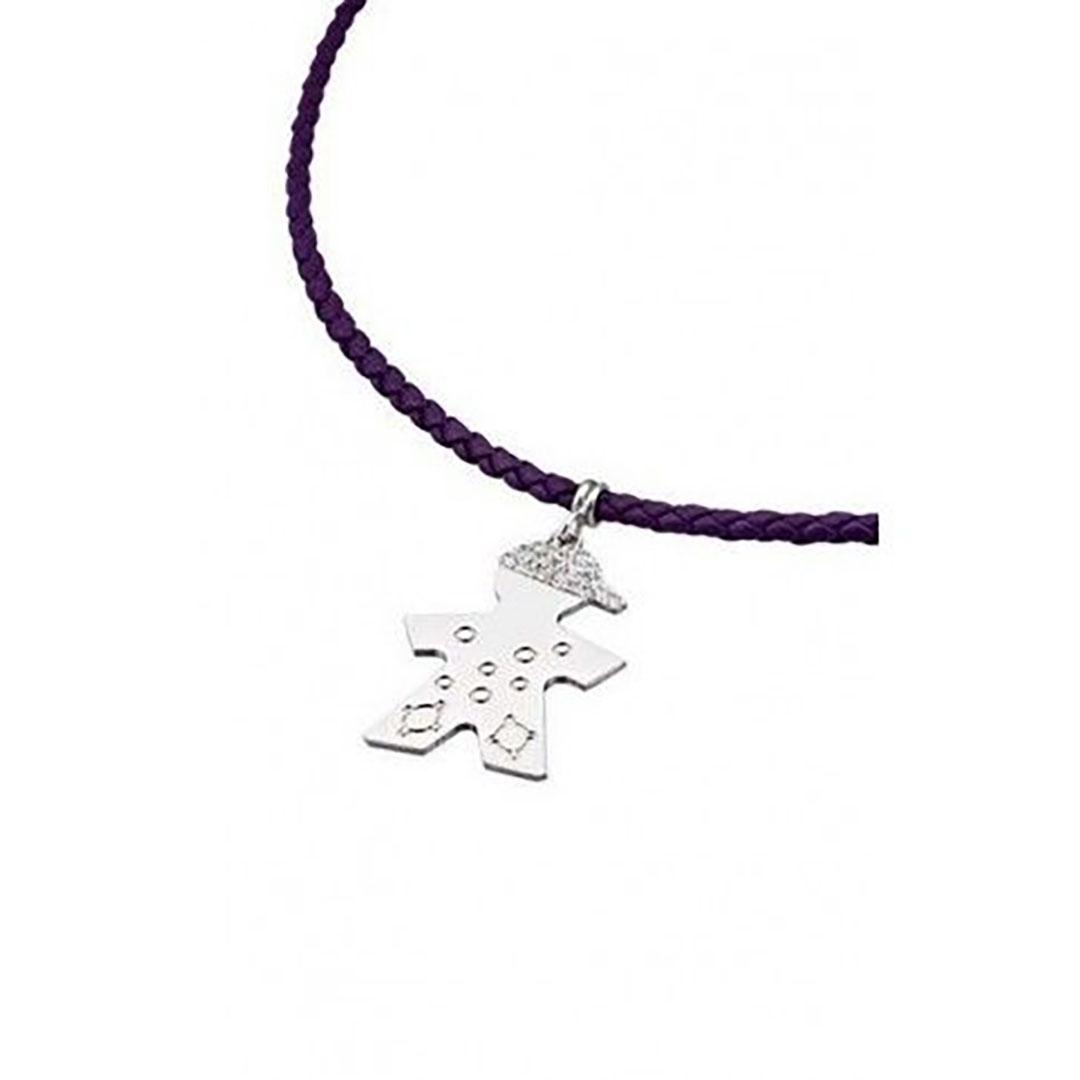 COLGANTE MUJER PLATA CORDÓN LILA LP1110-1/2