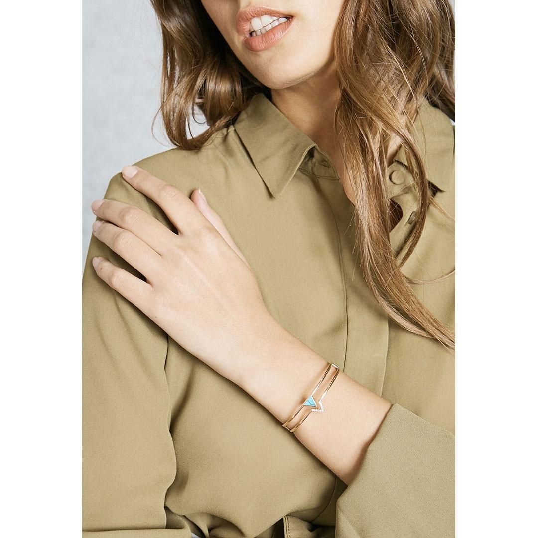 PULSERA MUJER FOSSIL ACERO  IP DORADO ROSE CON TURQUESA JF02