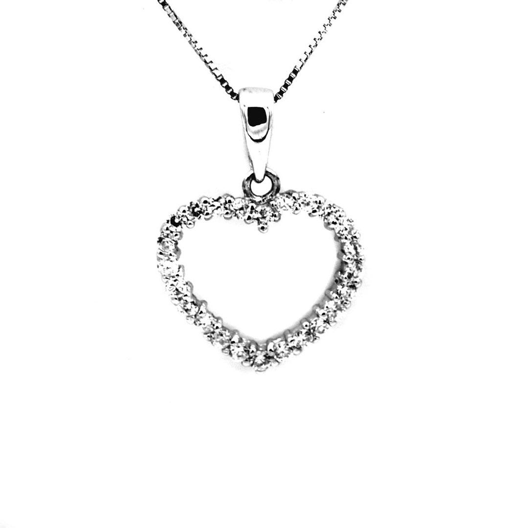 COLGANTE MUJER ORO BLANCO 18K CON CIRCONITAS 20044