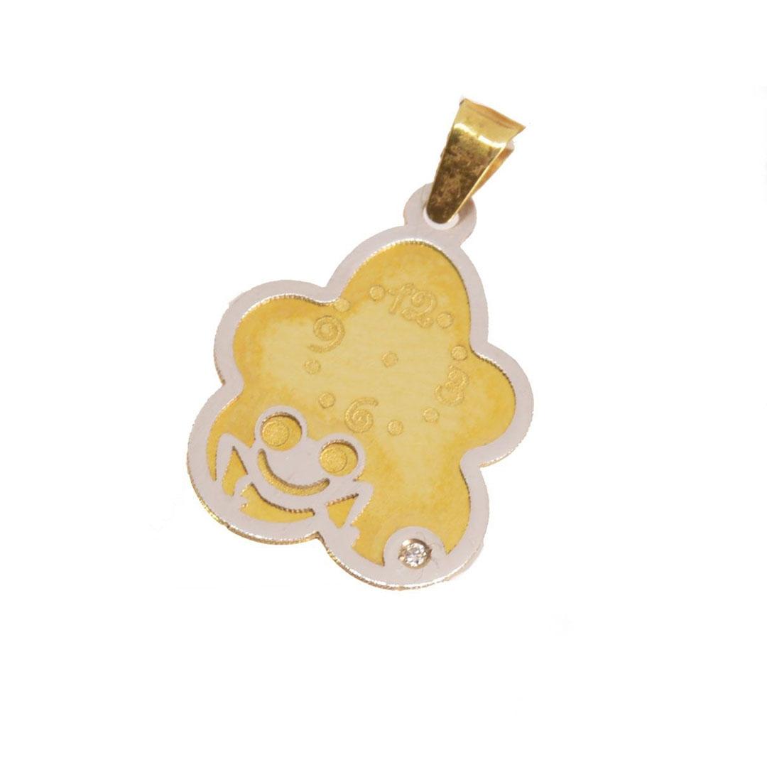 Medalla bebe oro 18k con brillante 21194bt