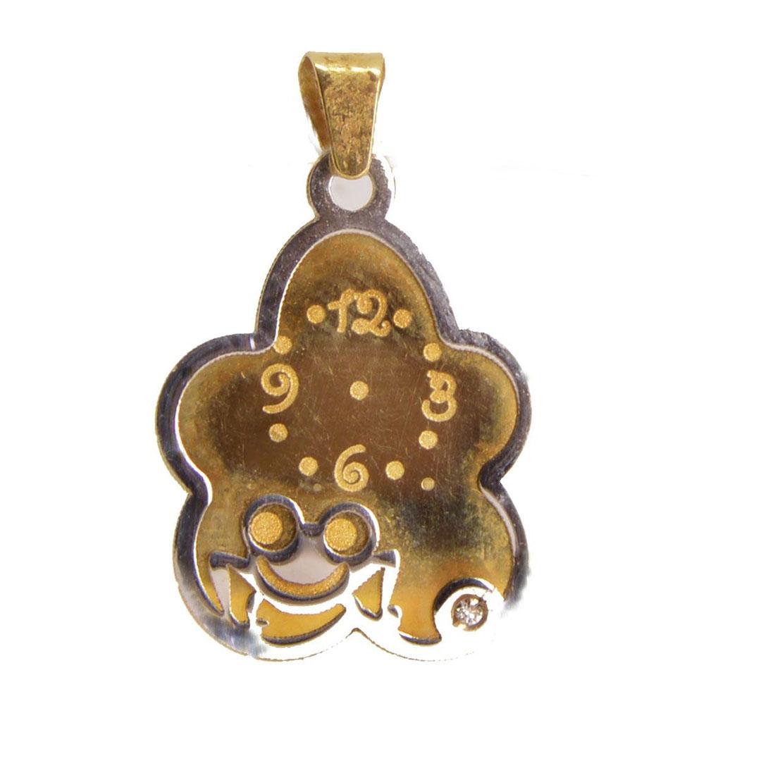 Medalla bebe oro 18k con brillante 21194bt