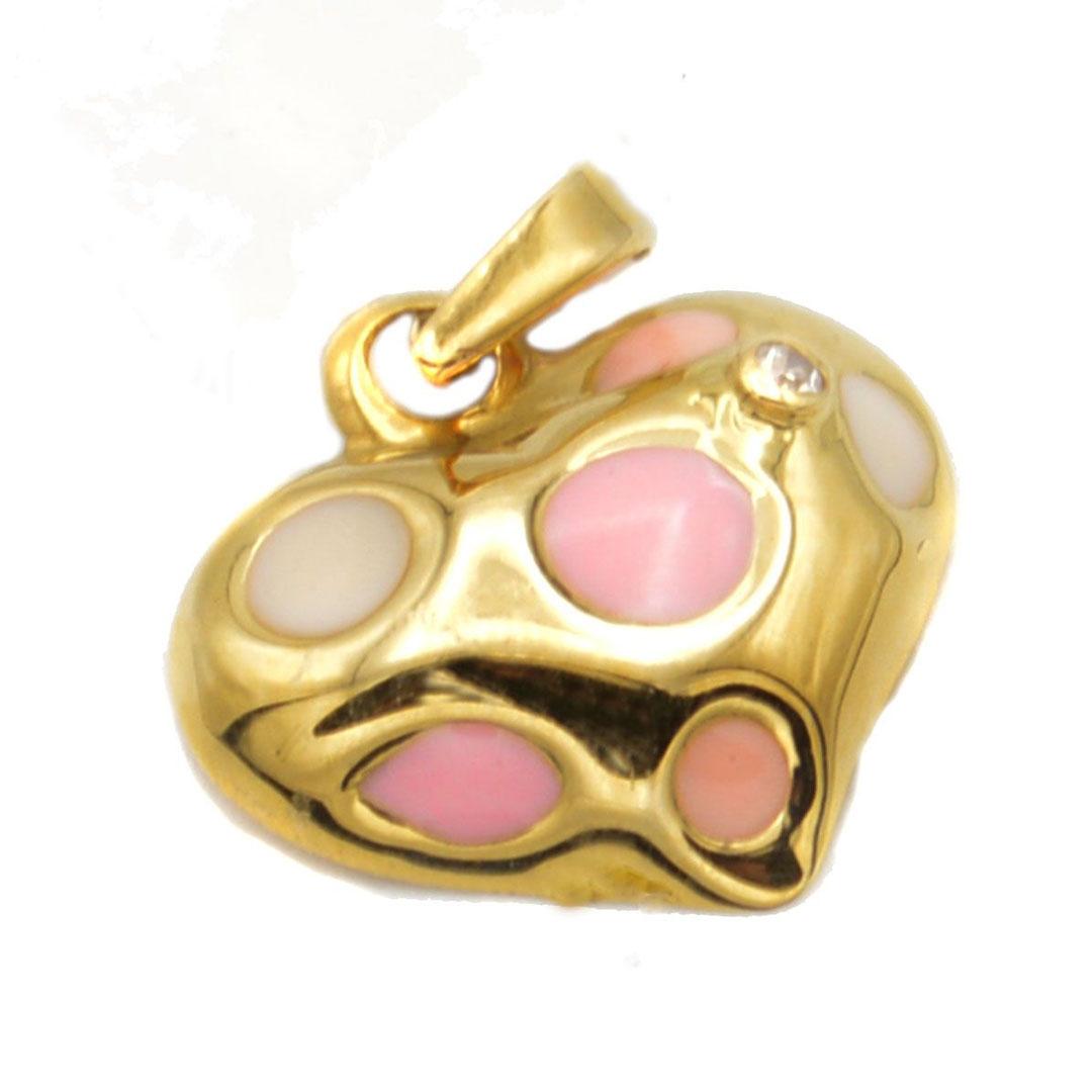 COLGANTE MUJER ORO 18K CORAZÓN CON BRILLANTE 43052BT