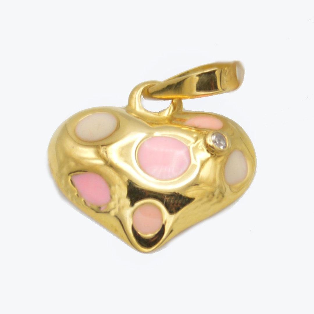 COLGANTE MUJER ORO 18K CORAZÓN CON BRILLANTE 43052BT