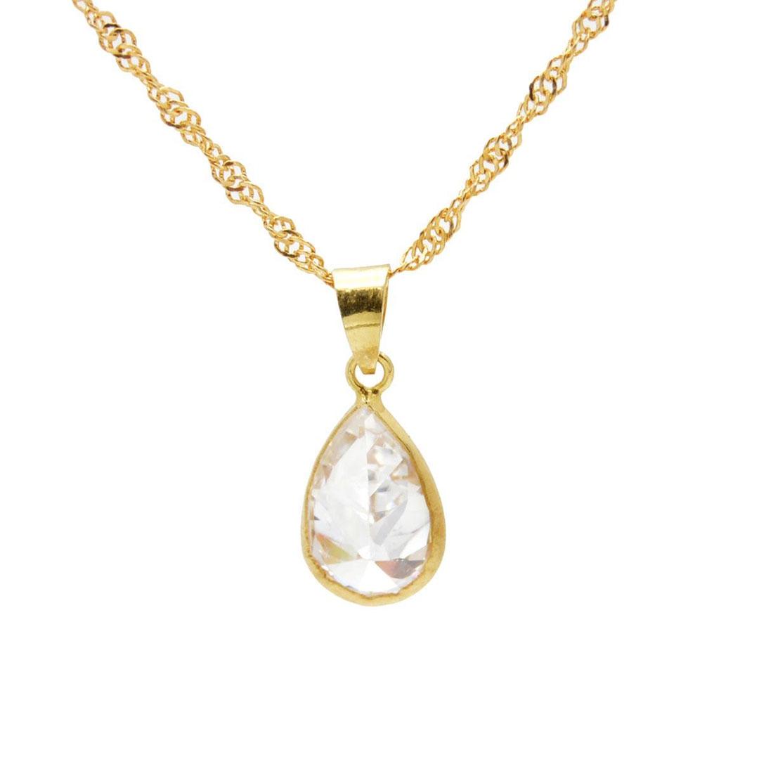 COLGANTE MUJER ORO 18K Y CIRCONITA LÁGRIMA 3034
