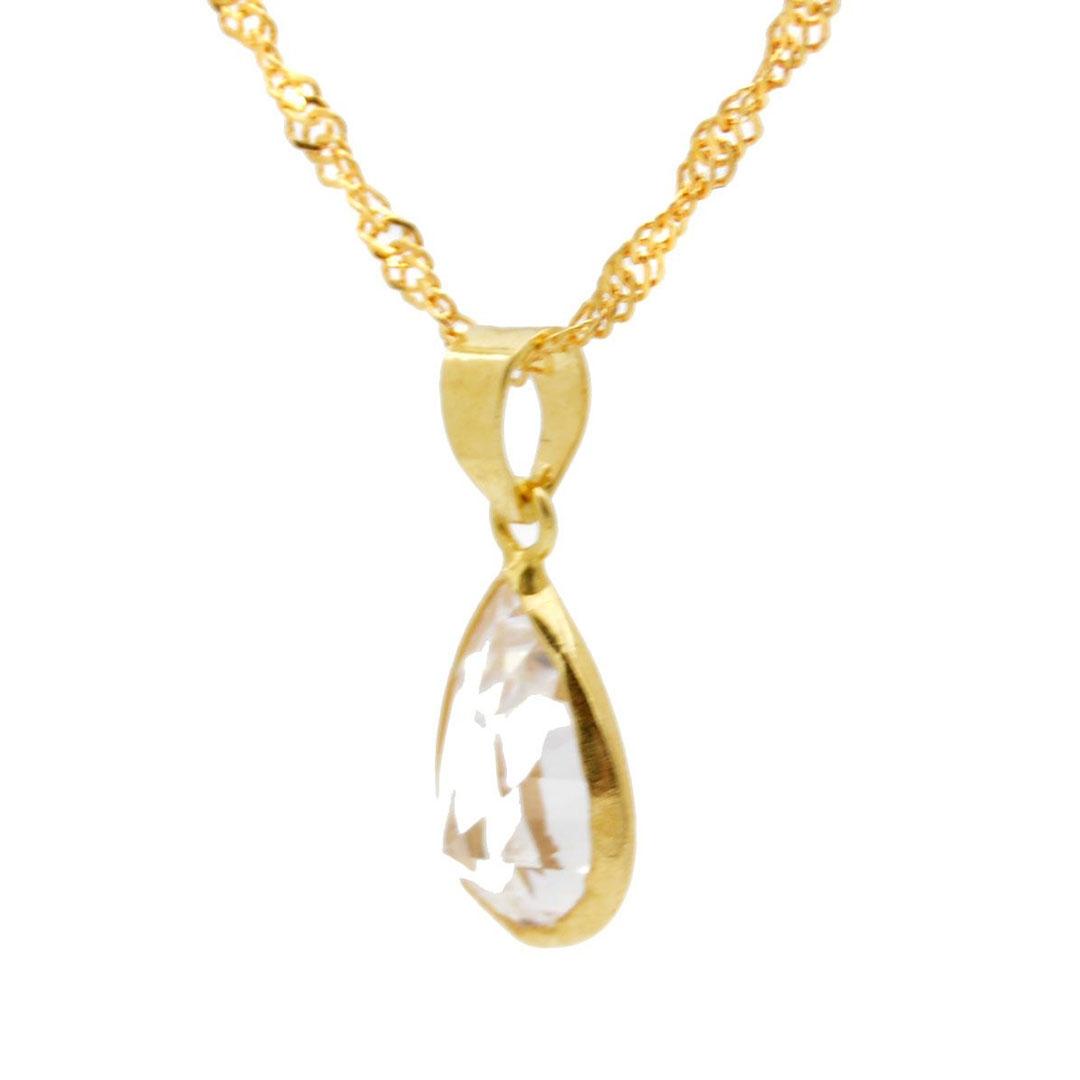 COLGANTE MUJER ORO 18K Y CIRCONITA LÁGRIMA 3034