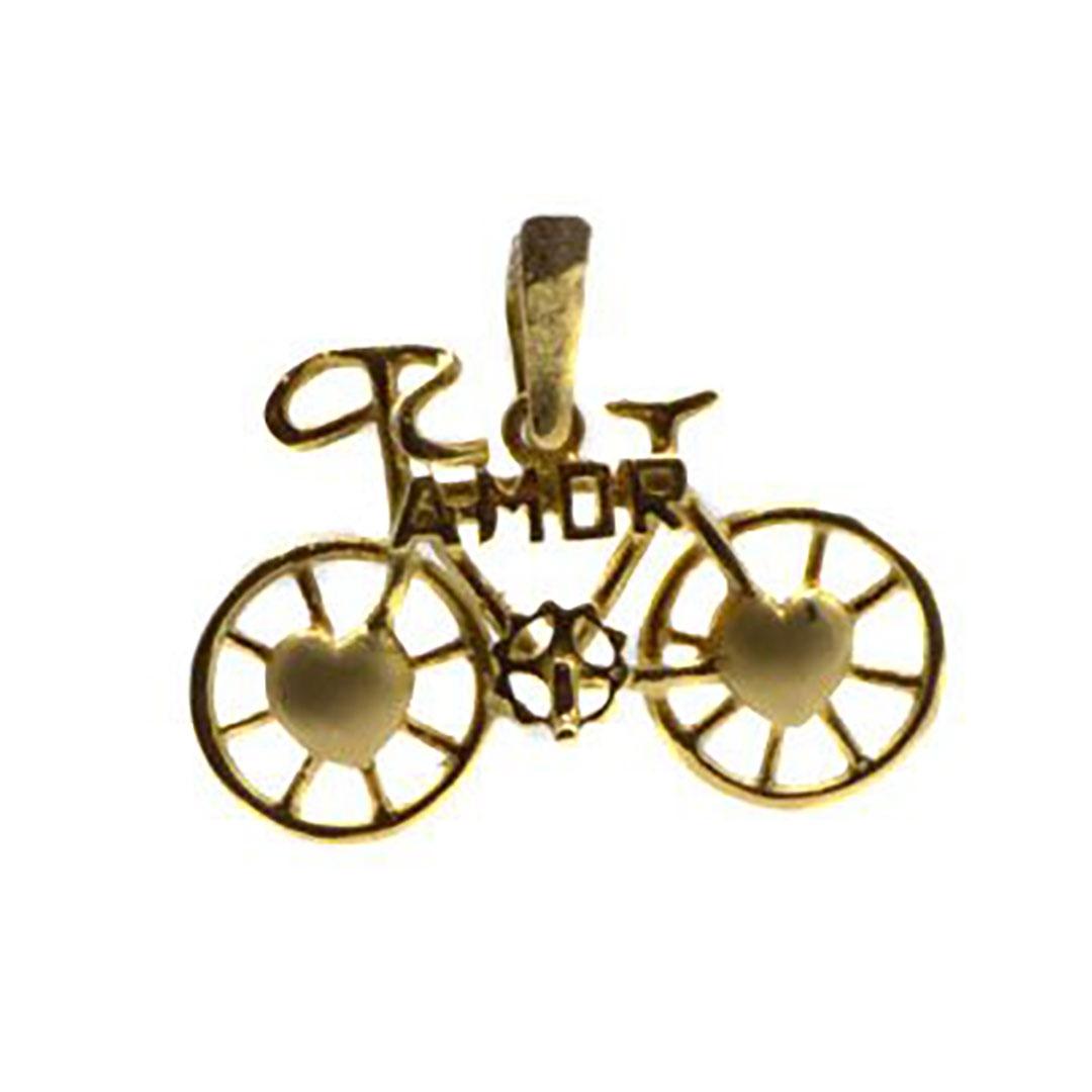 'COLGANTE UNISEX ORO 18K ''BICICLETA Y AMOR'' 31015'