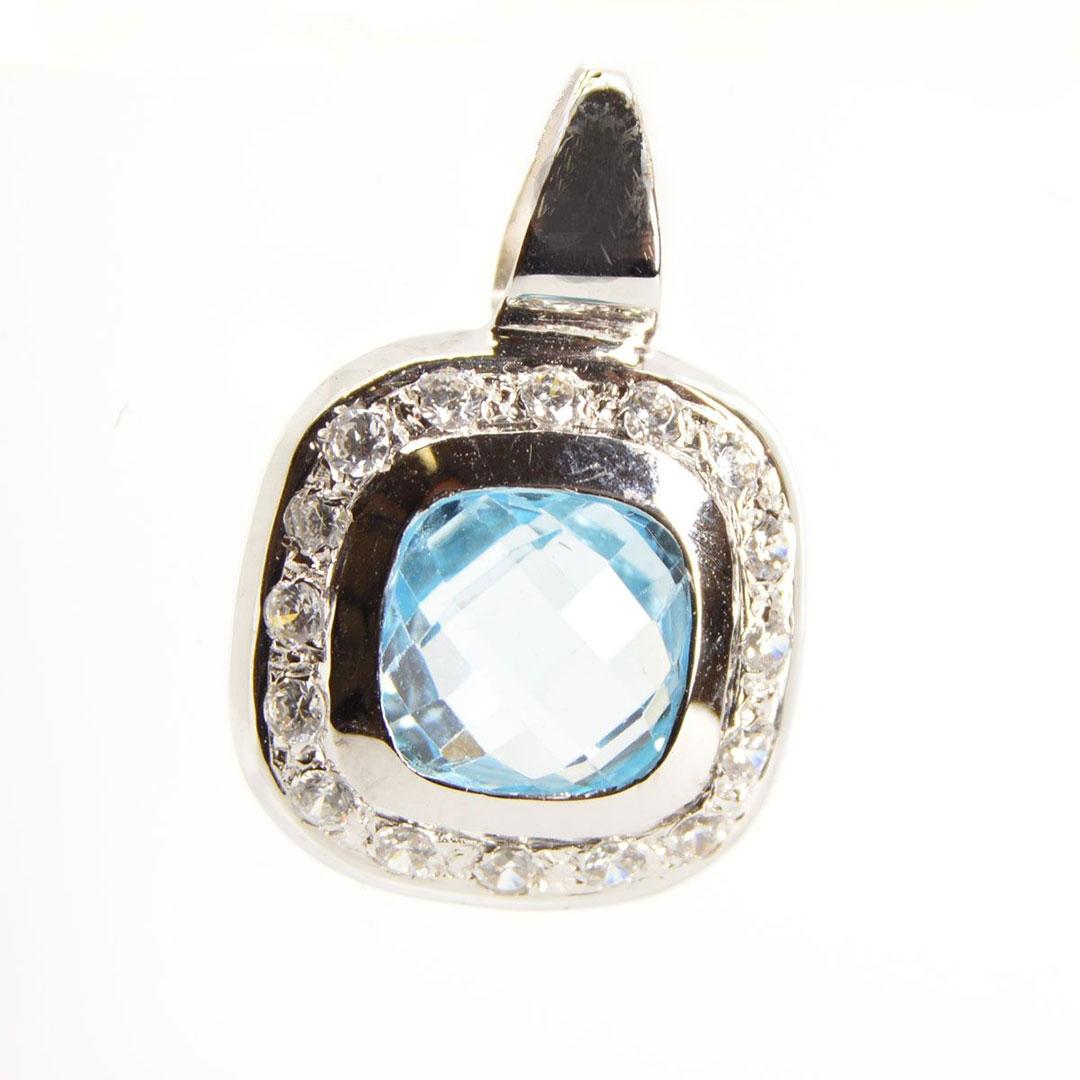 COLGANTE ORO BLANCO 18K CON TOPACIO 3912