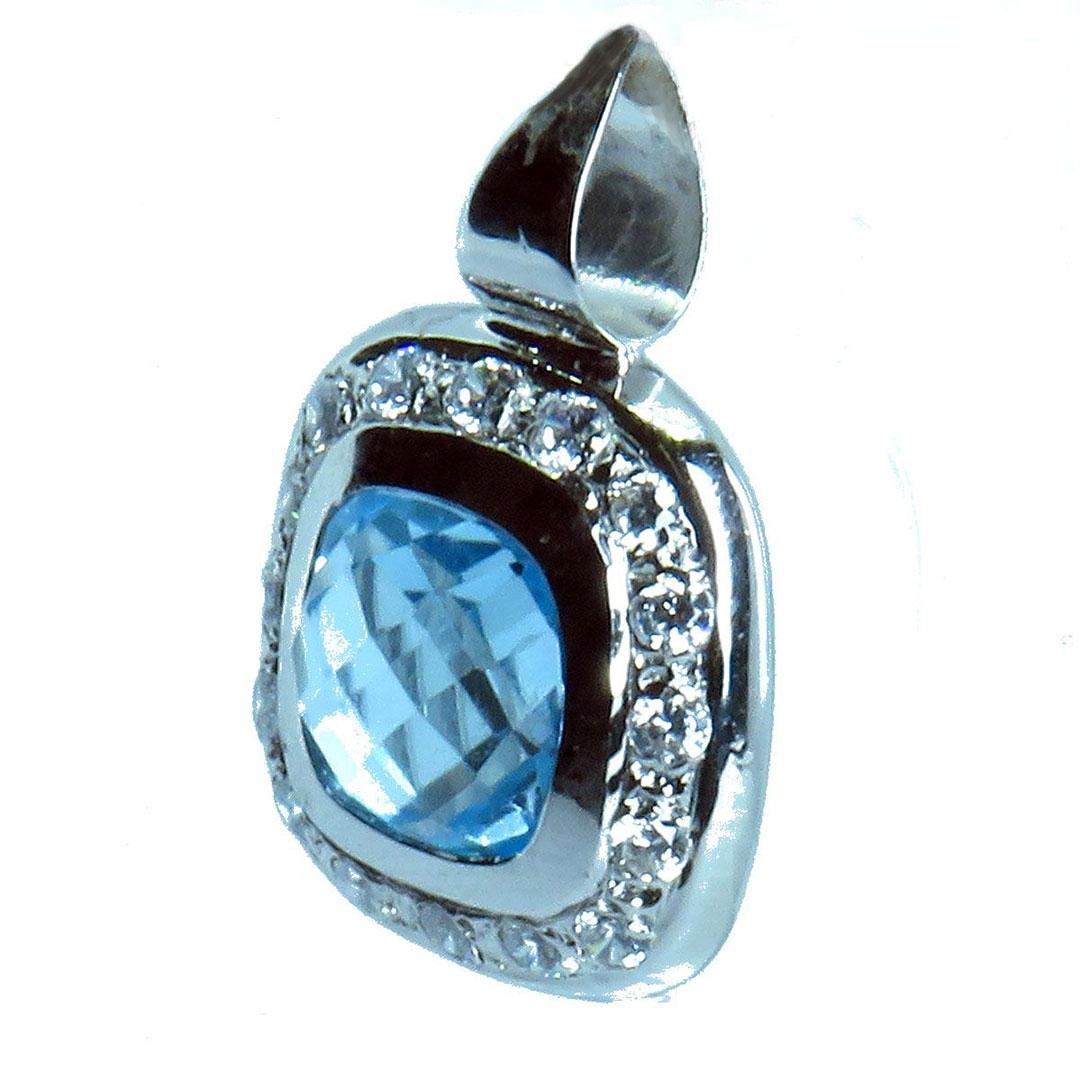 COLGANTE ORO BLANCO 18K CON TOPACIO 3912