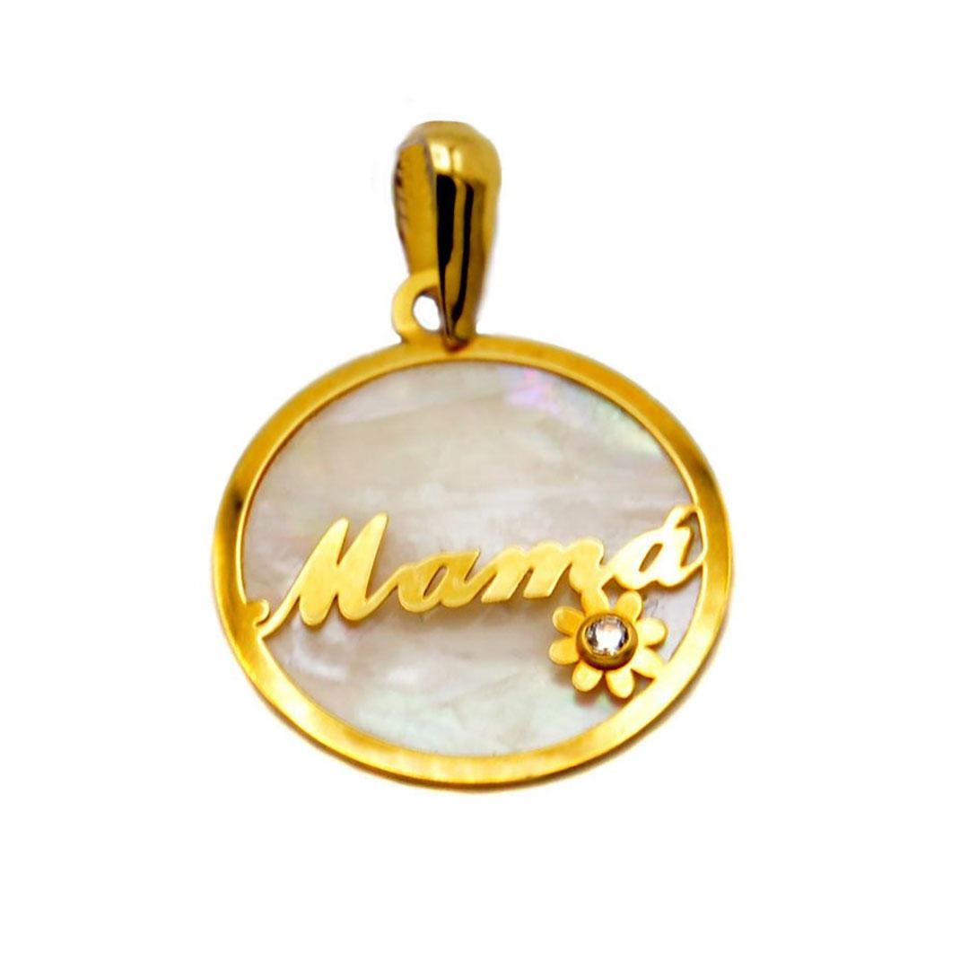 'COLGANTE MUJER ORO 18K NÁCAR Y CIRCONITA  ''MAMA'' 629891'