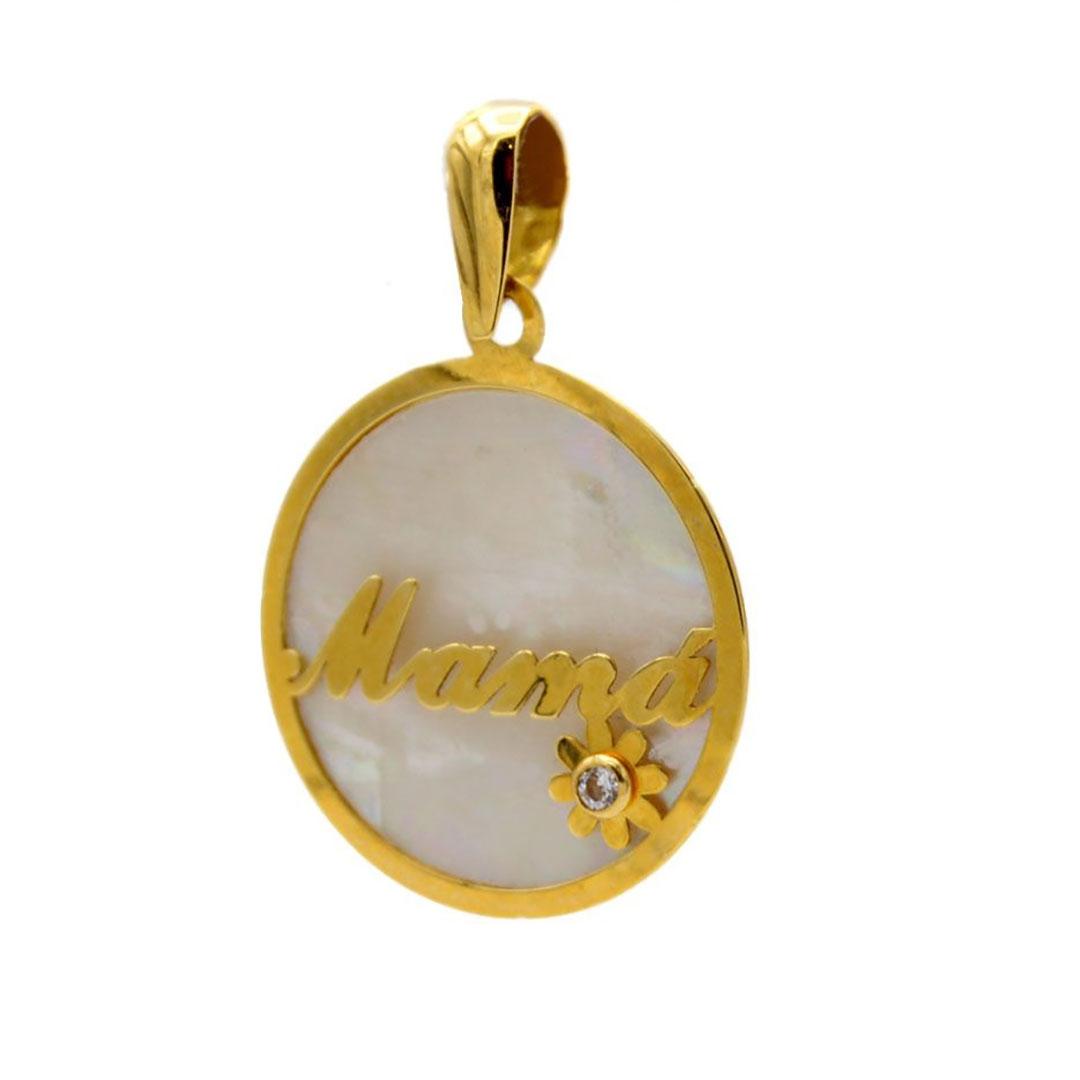 'COLGANTE MUJER ORO 18K NÁCAR Y CIRCONITA  ''MAMA'' 629891'