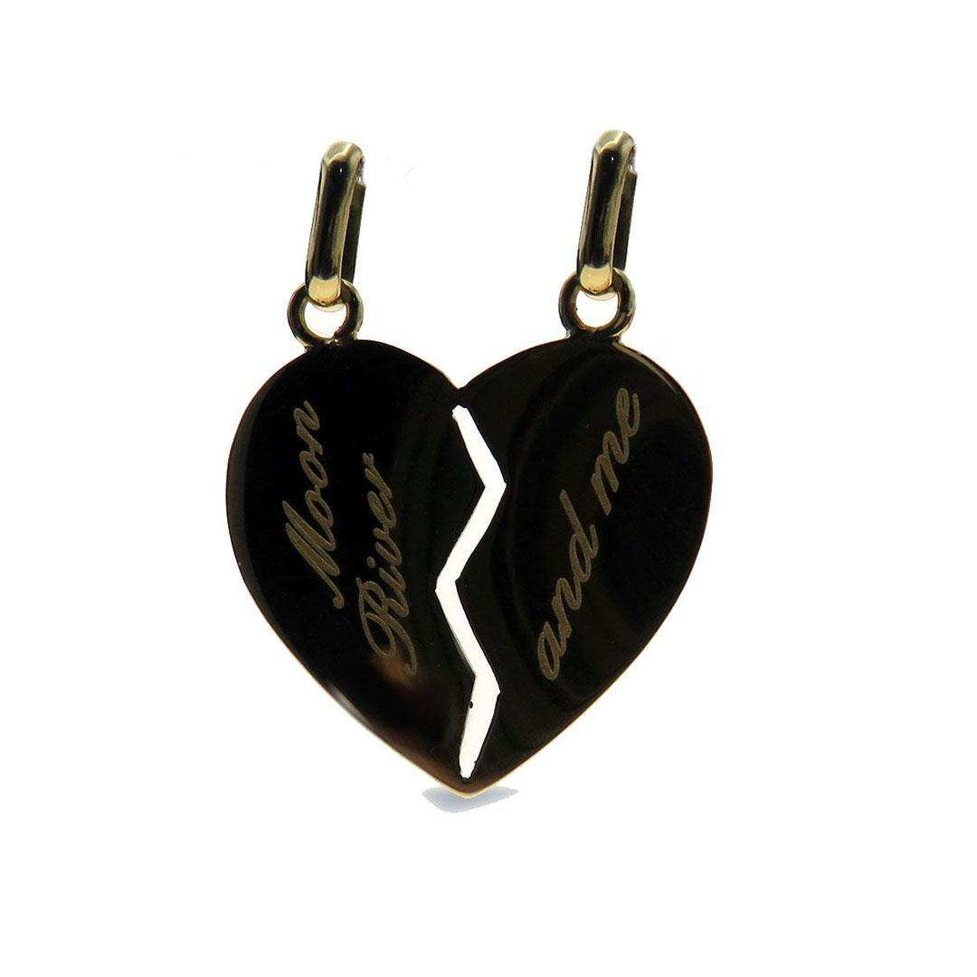 COLGANTE MUJER ORO 18 kT CORAZÓN PARTIDO 500-690