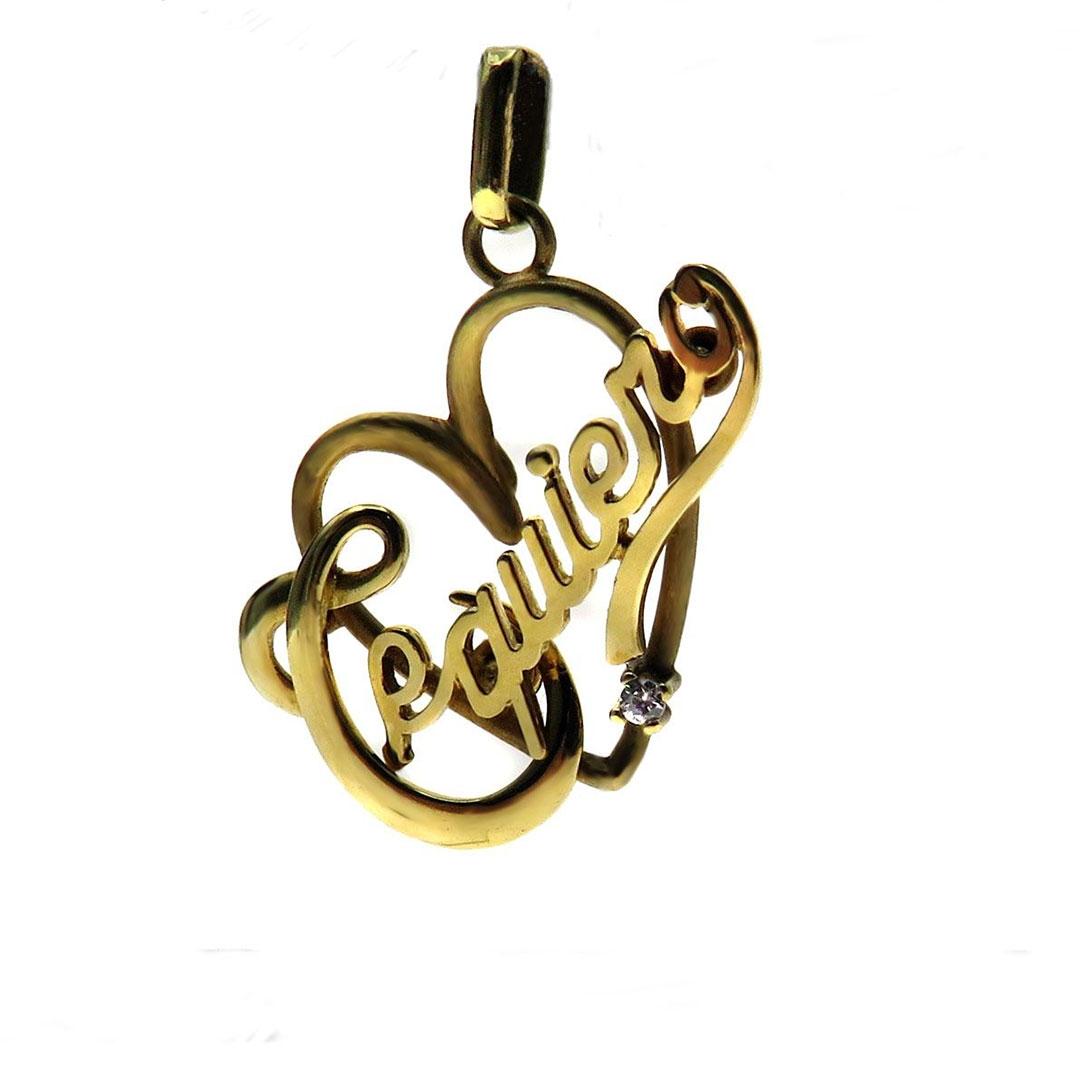 'COLGANTE MUJER ORO 18 kT ''TE QUIERO'' 500-C190'