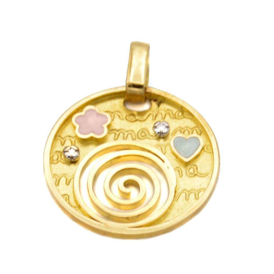 'COLGANTE MUJER ORO 18K Y CIRCONITAS ''MAMA'' F280'