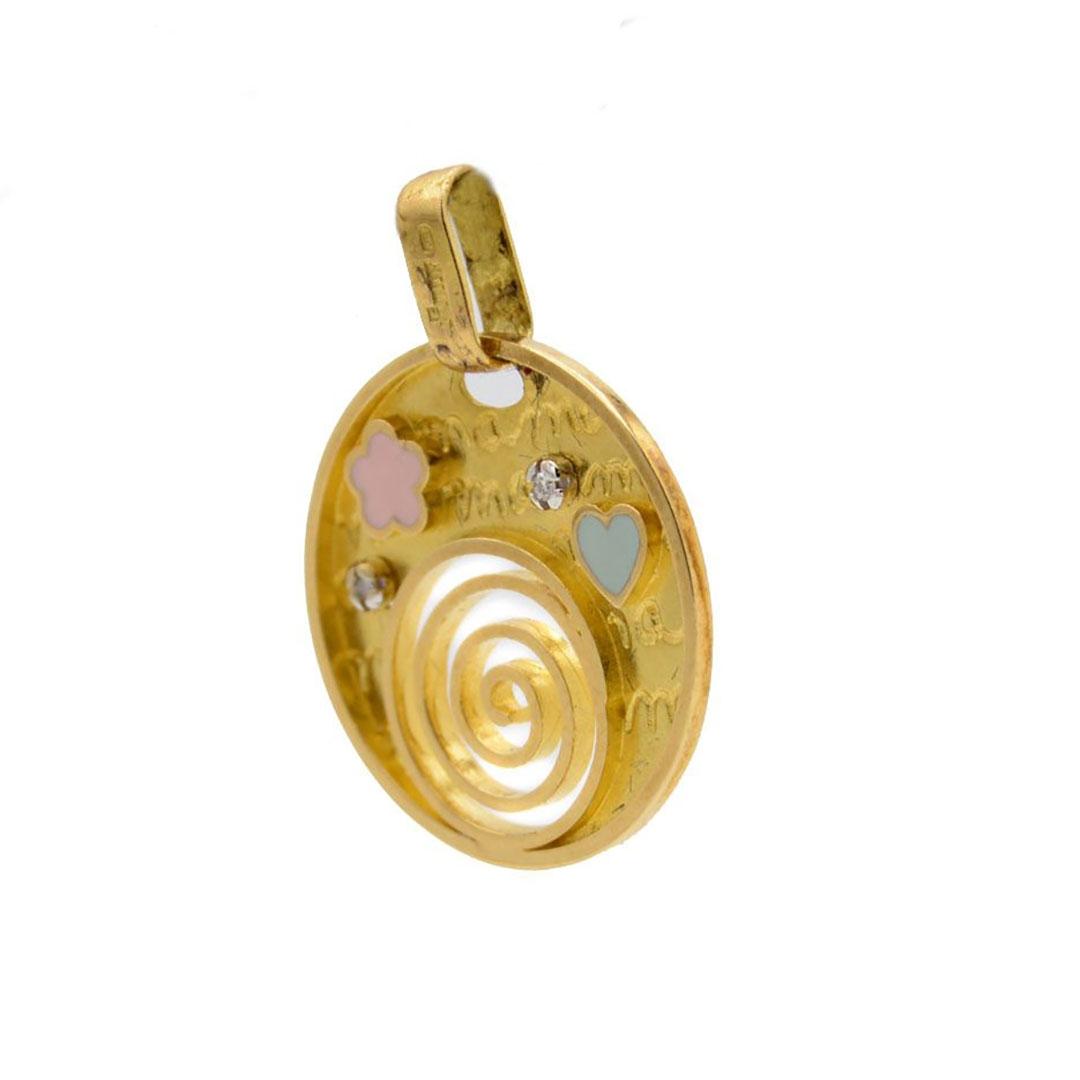 'COLGANTE MUJER ORO 18K Y CIRCONITAS ''MAMA'' F280'