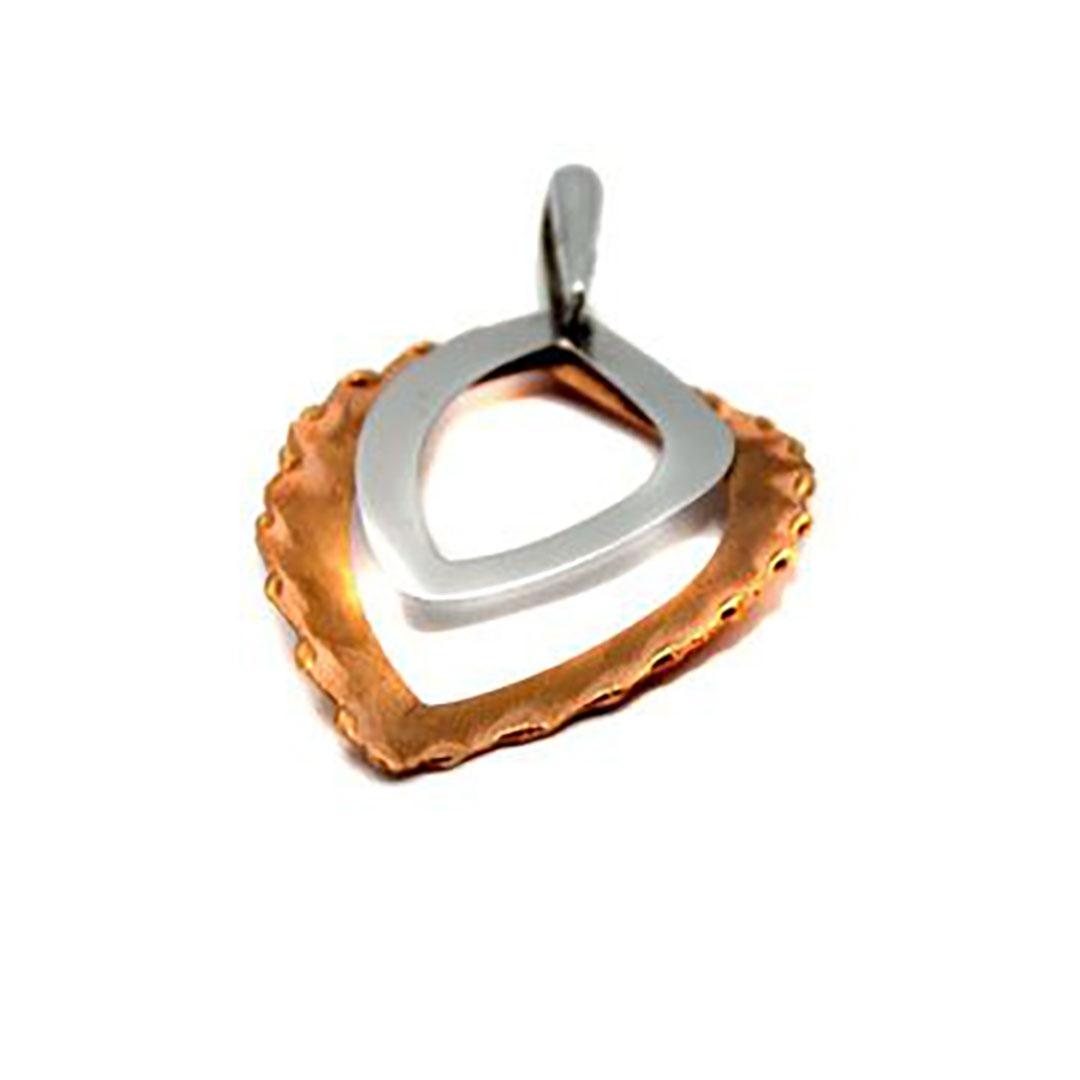 'COLGANTE MUJER ORO 18K BICOLOR ''HOJA'' 500-F37'