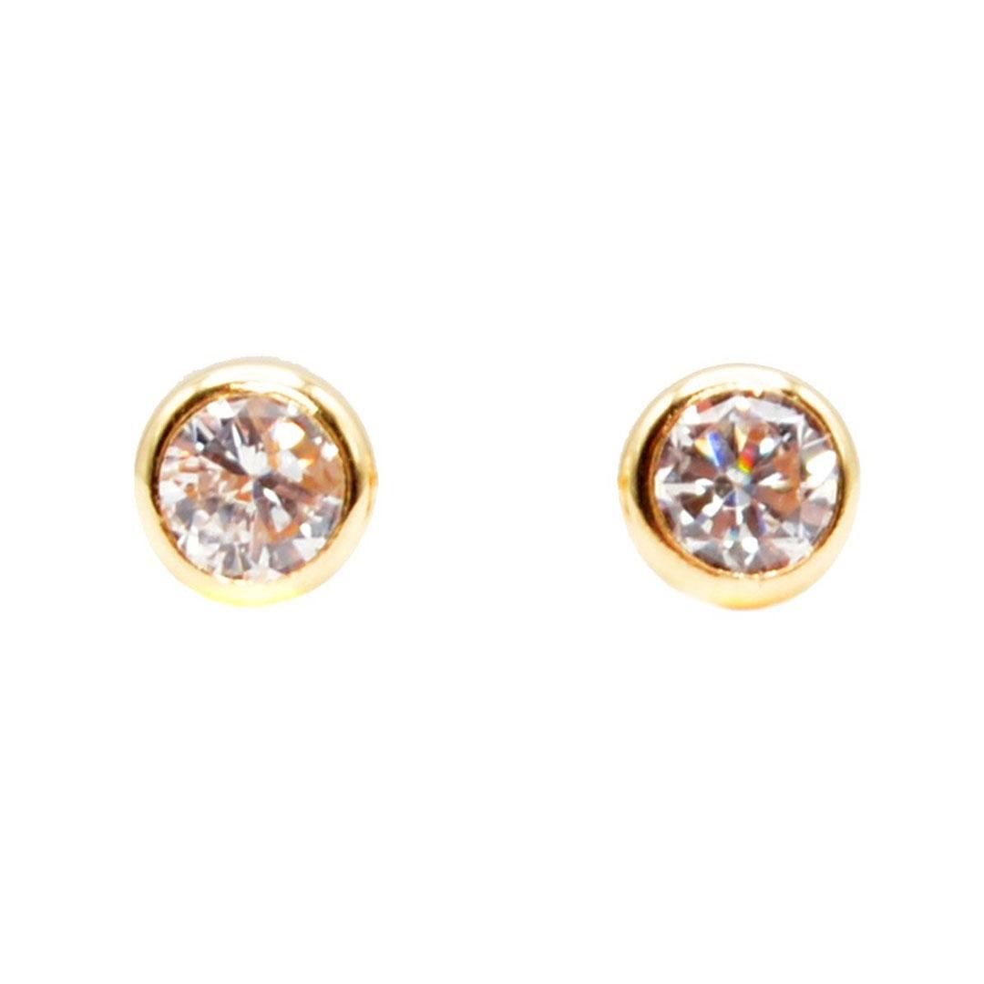 PENDIENTES INFANTIL ORO 18K CON CIRCONITA 1001