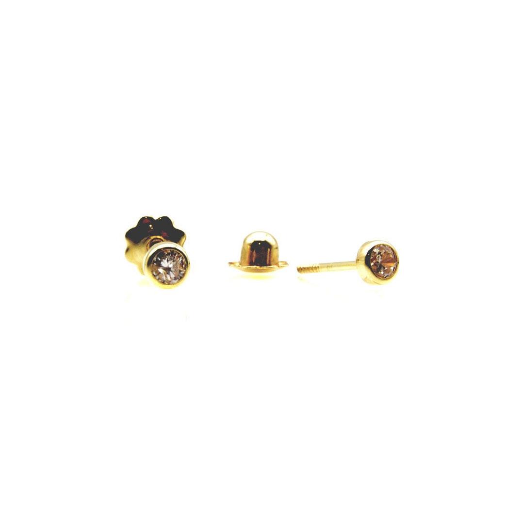 PENDIENTES INFANTIL ORO 18K CON CIRCONITA 1001