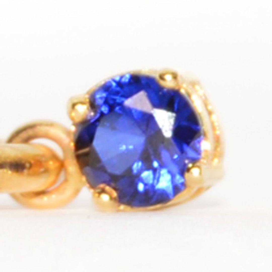 PENDIENTE ARO MUJER ORO 18K CIRCONITA AZUL 10966