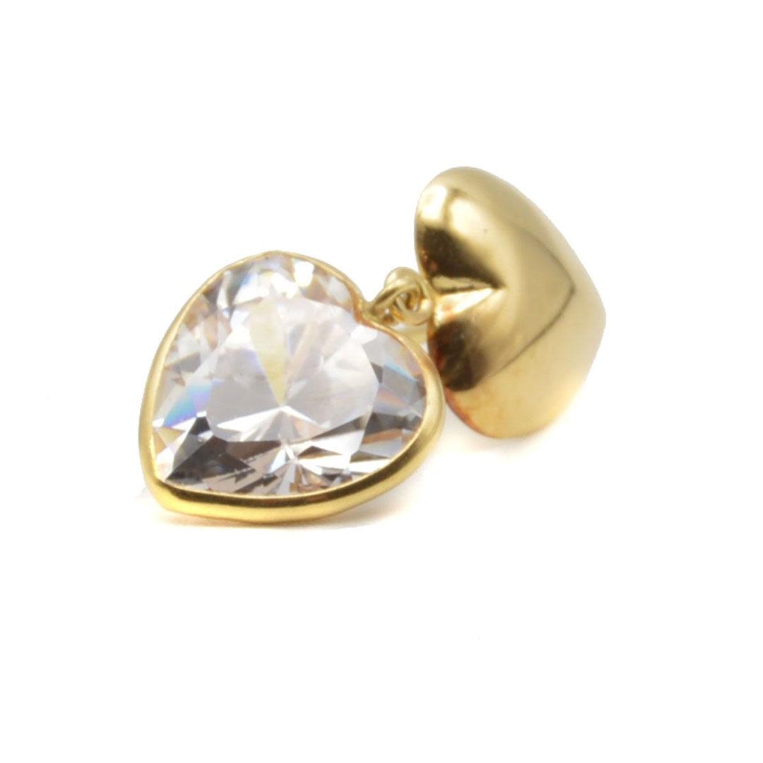 PENDIENTES MUJER ORO 18K CORAZÓN CIRCONITA 1117