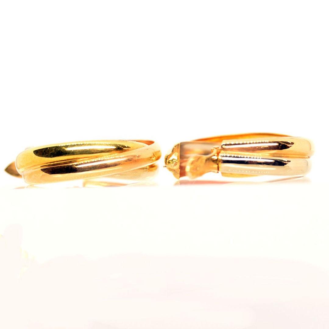 PENDIENTE ARO MUJER ORO BICOLOR 18K 1725
