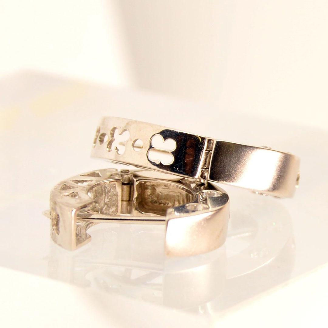 PENDIENTE ARO MUJER ORO BLANCO 18K CIRCONITA 1819