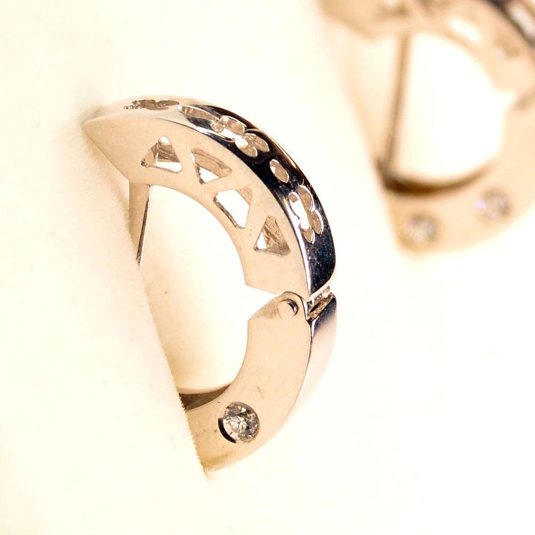 PENDIENTE ARO MUJER ORO BLANCO 18K CIRCONITA 1819