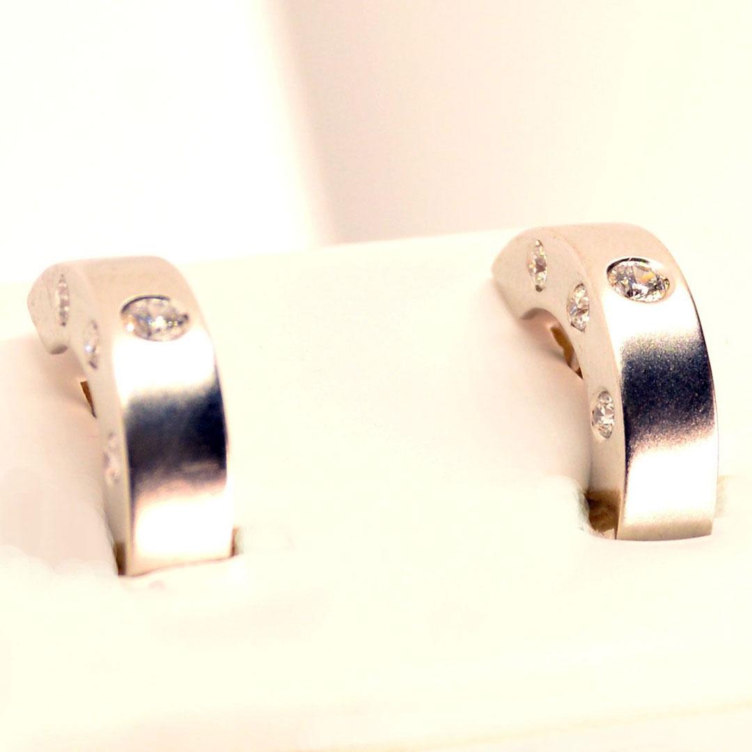 PENDIENTE ARO MUJER ORO BLANCO 18K CIRCONITA 1819