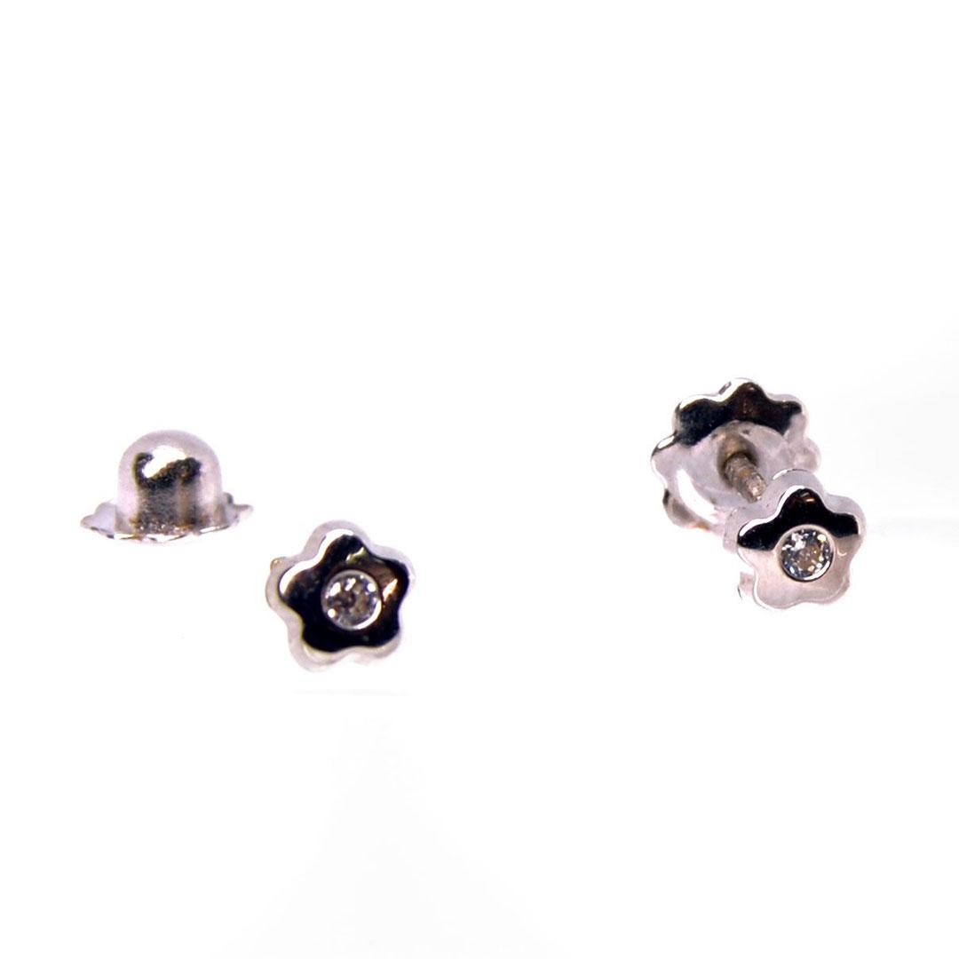 PENDIENTE ORO BLANCO ''1 UNIDAD''