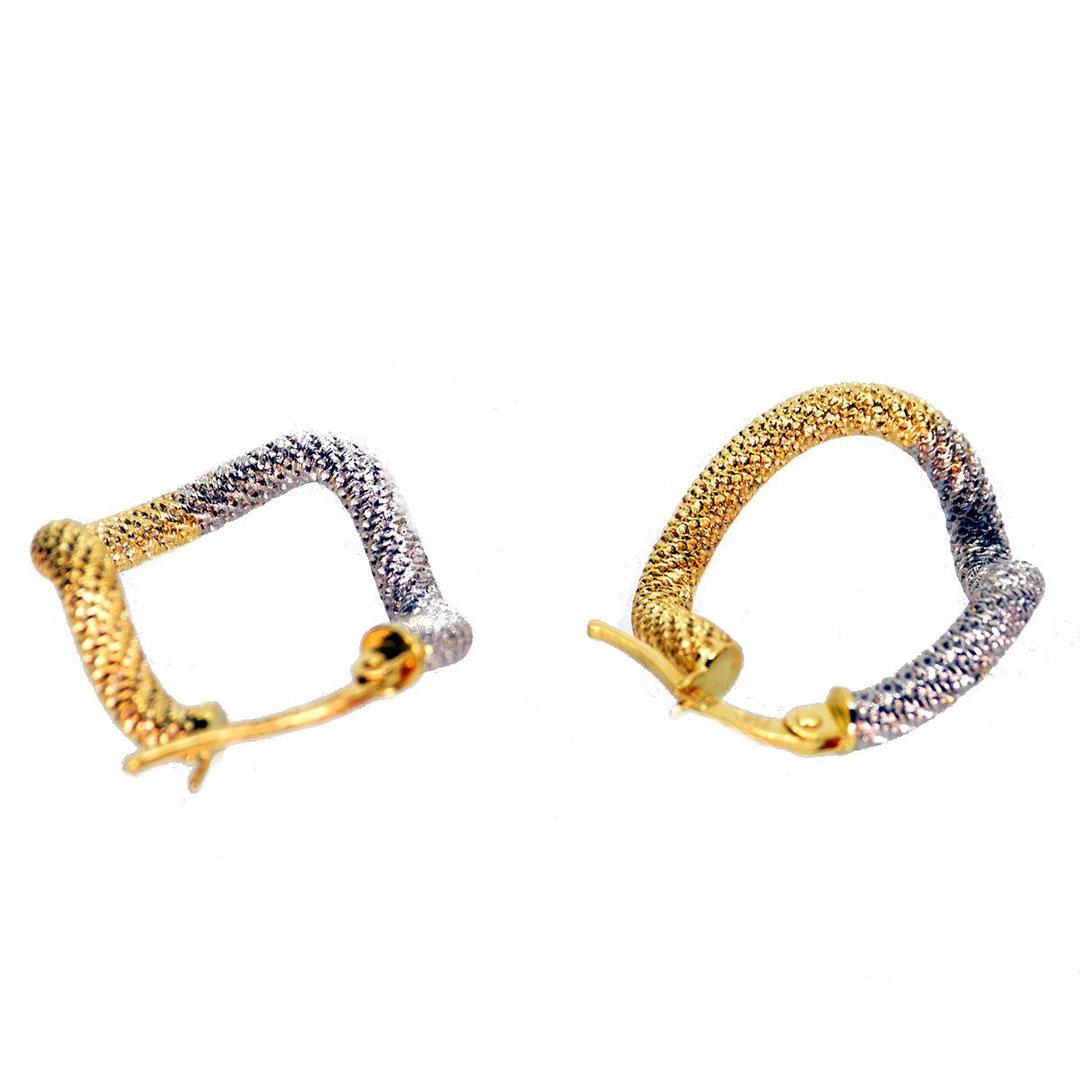 PENDIENTE ARO MUJER ORO 18K BICOLOR 200/2C