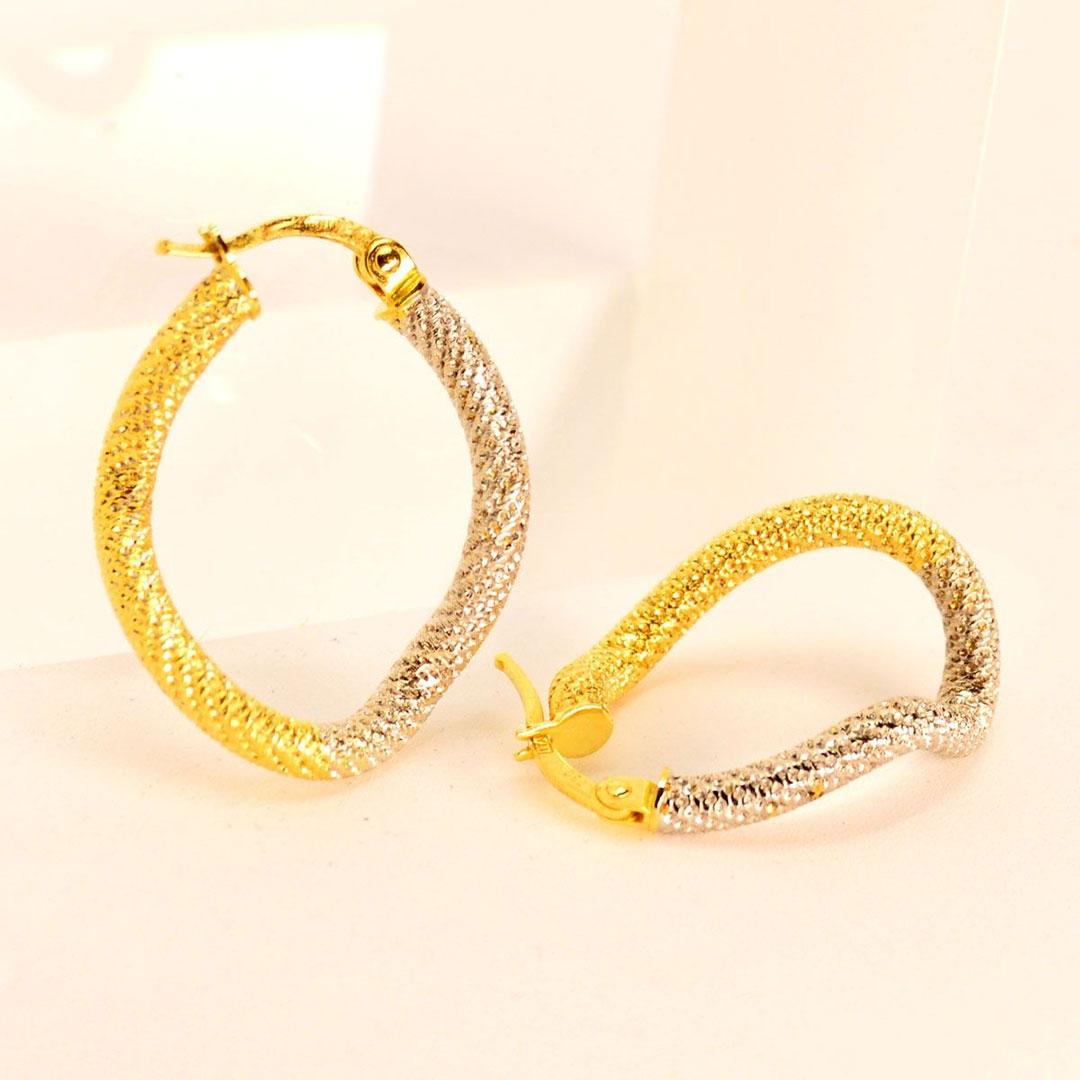 PENDIENTE ARO MUJER ORO 18K BICOLOR 200/2C