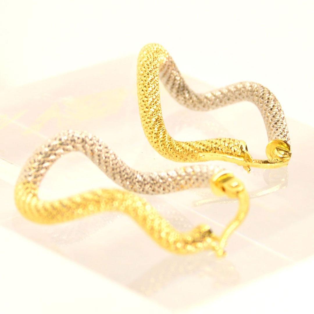 PENDIENTE ARO MUJER ORO 18K BICOLOR 200/2C