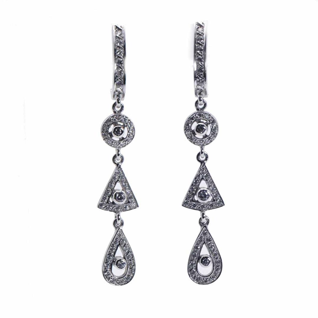 PENDIENTES ORO BLANCO LARGOS