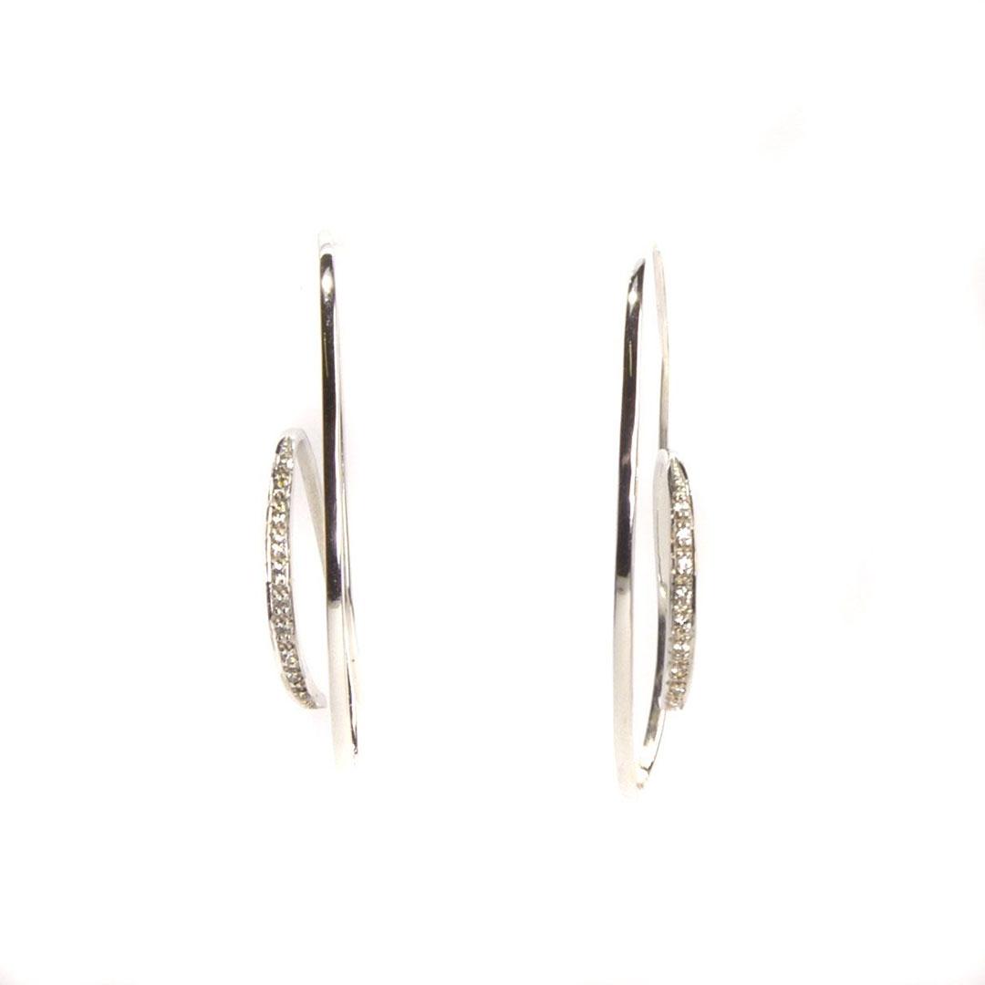 PENDIENTES LARGOS MUJER ORO BLANCO 18K 2430
