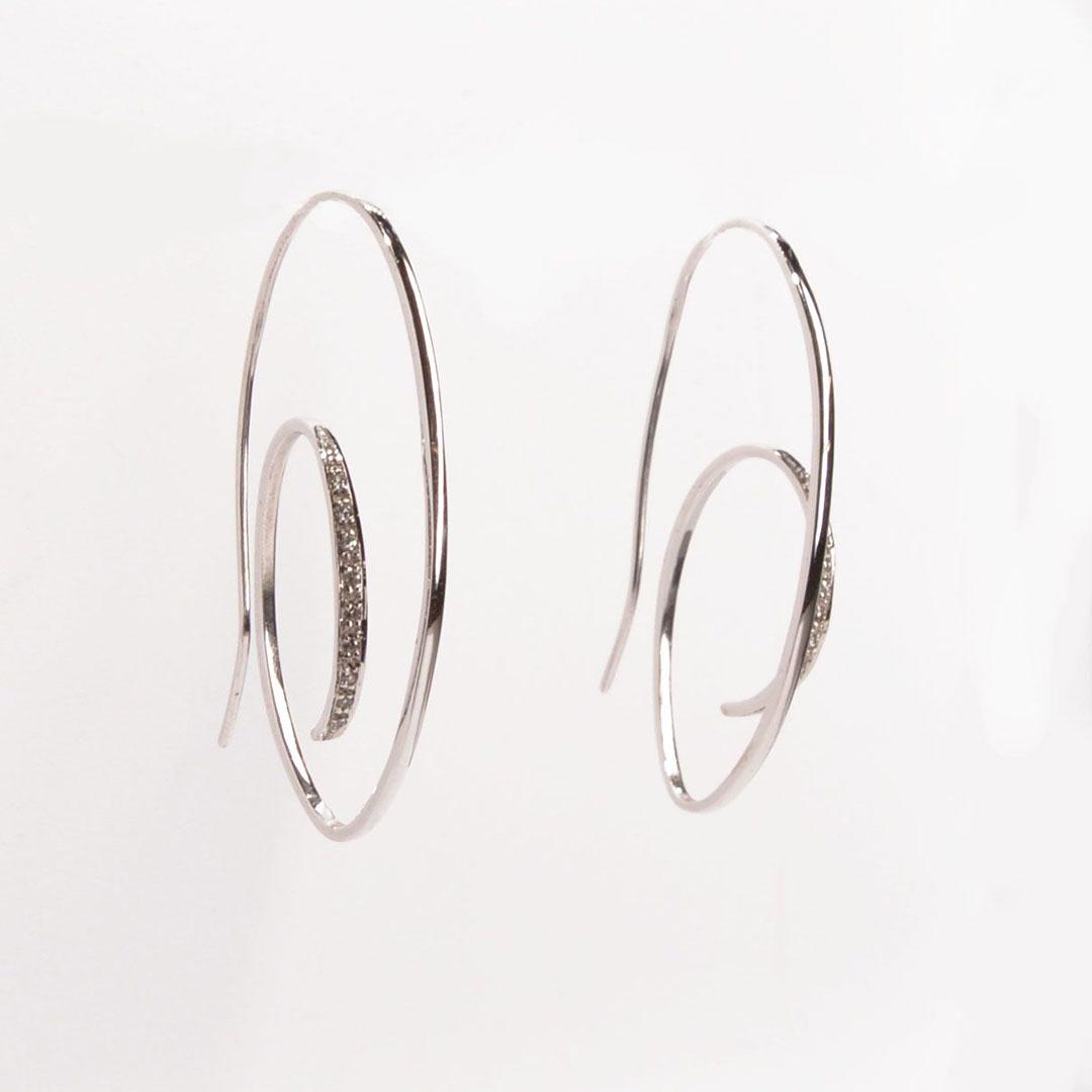 PENDIENTES LARGOS MUJER ORO BLANCO 18K 2430