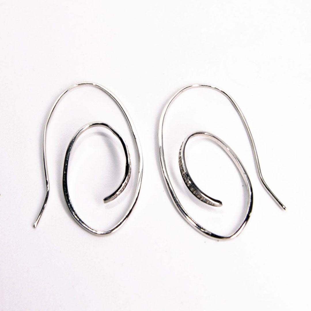 PENDIENTES LARGOS MUJER ORO BLANCO 18K 2430