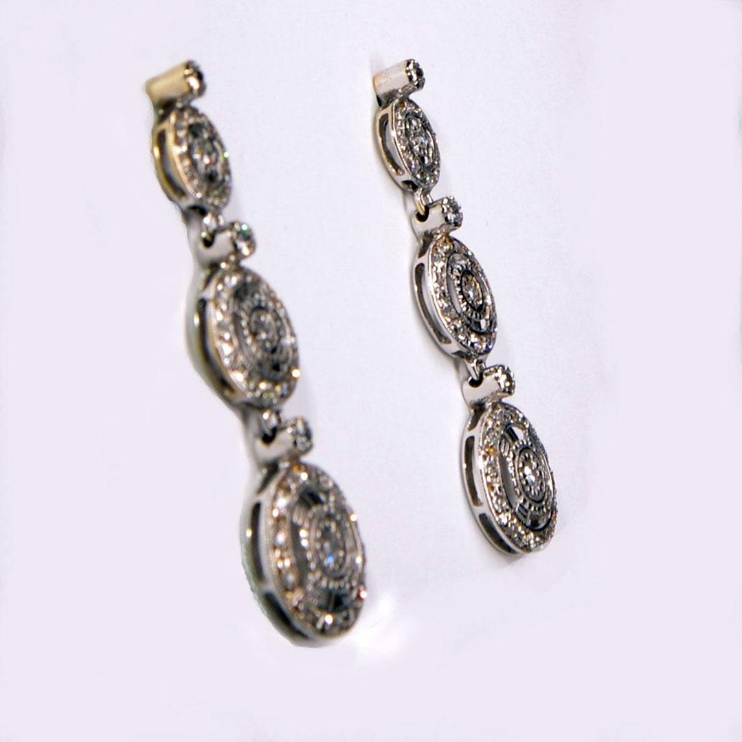 PENDIENTE LARGO MUJER ORO BLANCO 18K 2937