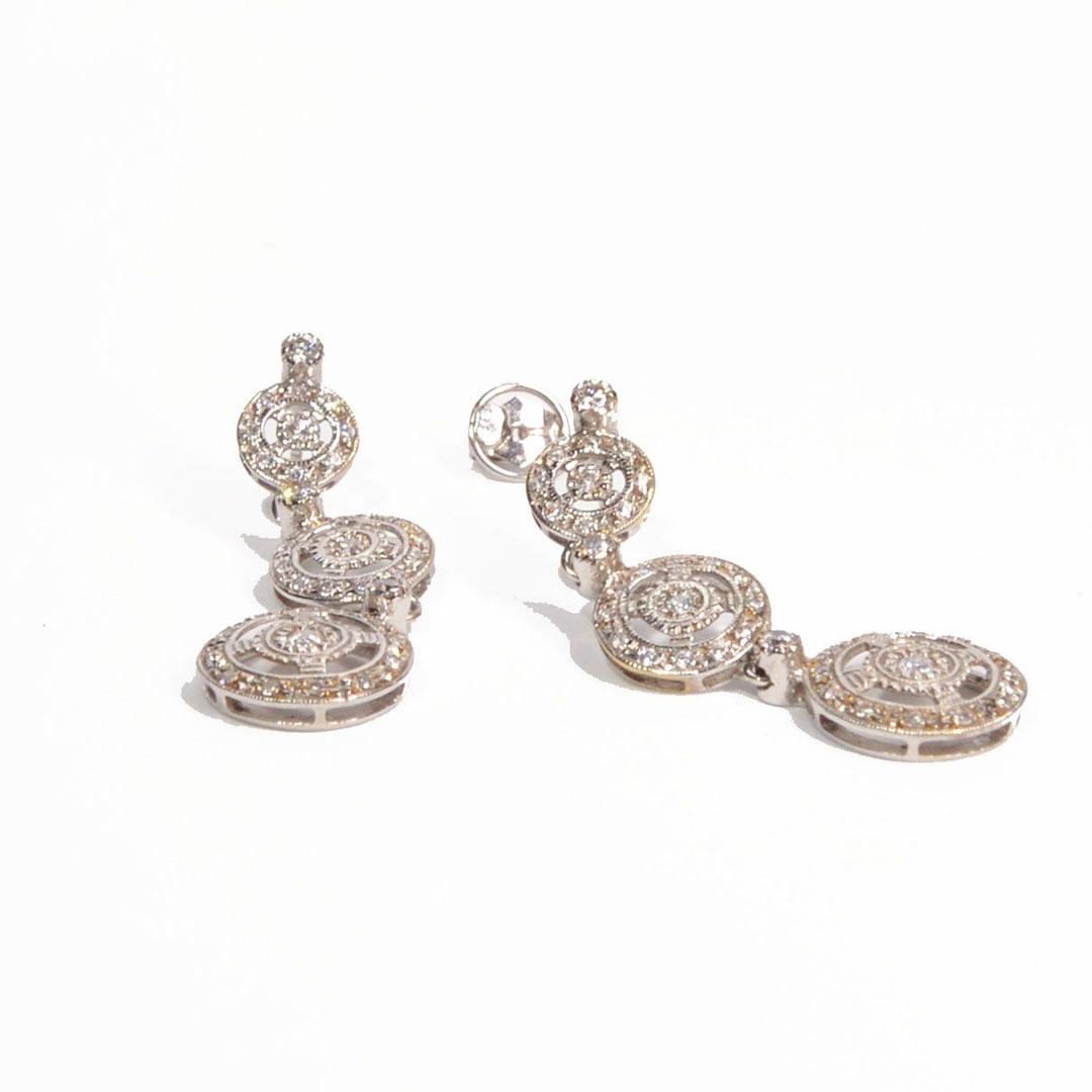 PENDIENTE LARGO MUJER ORO BLANCO 18K 2937