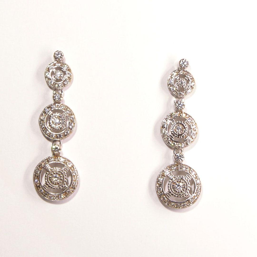 PENDIENTE LARGO MUJER ORO BLANCO 18K 2937