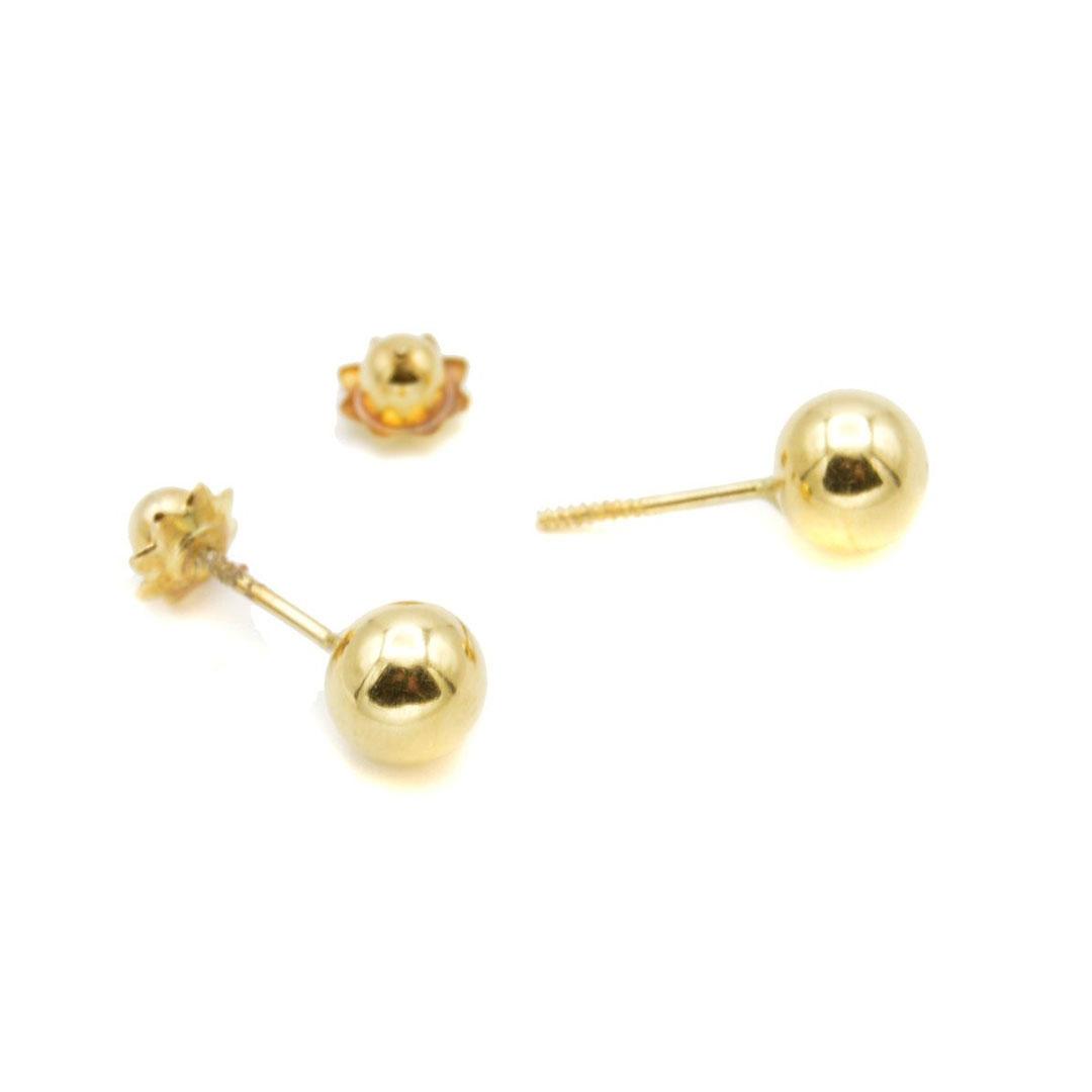 PENDIENTE MUJER ORO 18K BOLITA  5002