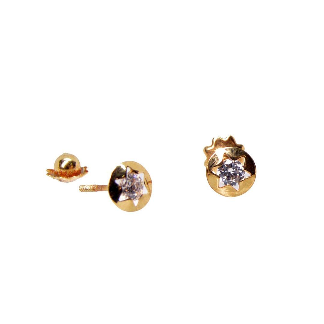 PENDIENTES BEBE ORO 18K CON CIRCONITA 5136