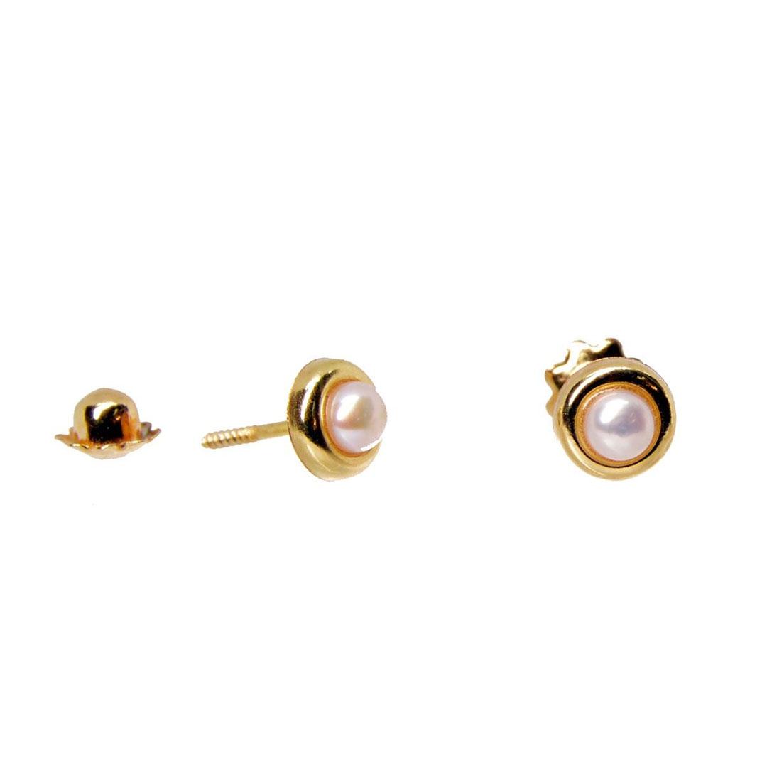 PENDIENTES BEBE ORO 18K CON PERLAS 5142