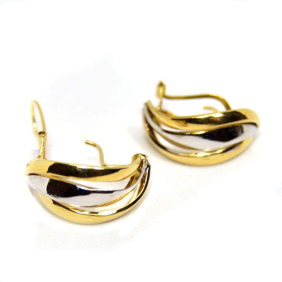 PENDIENTES MUJER ORO 18K BICOLOR 5144