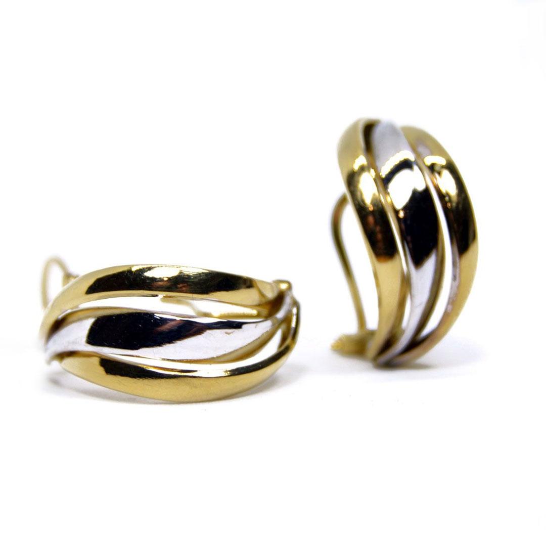 PENDIENTES MUJER ORO 18K BICOLOR 5144