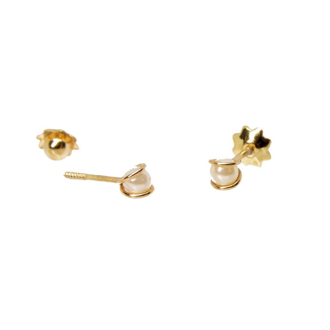 PENDIENTES BEBE ORO 18K CON PERLAS 5218