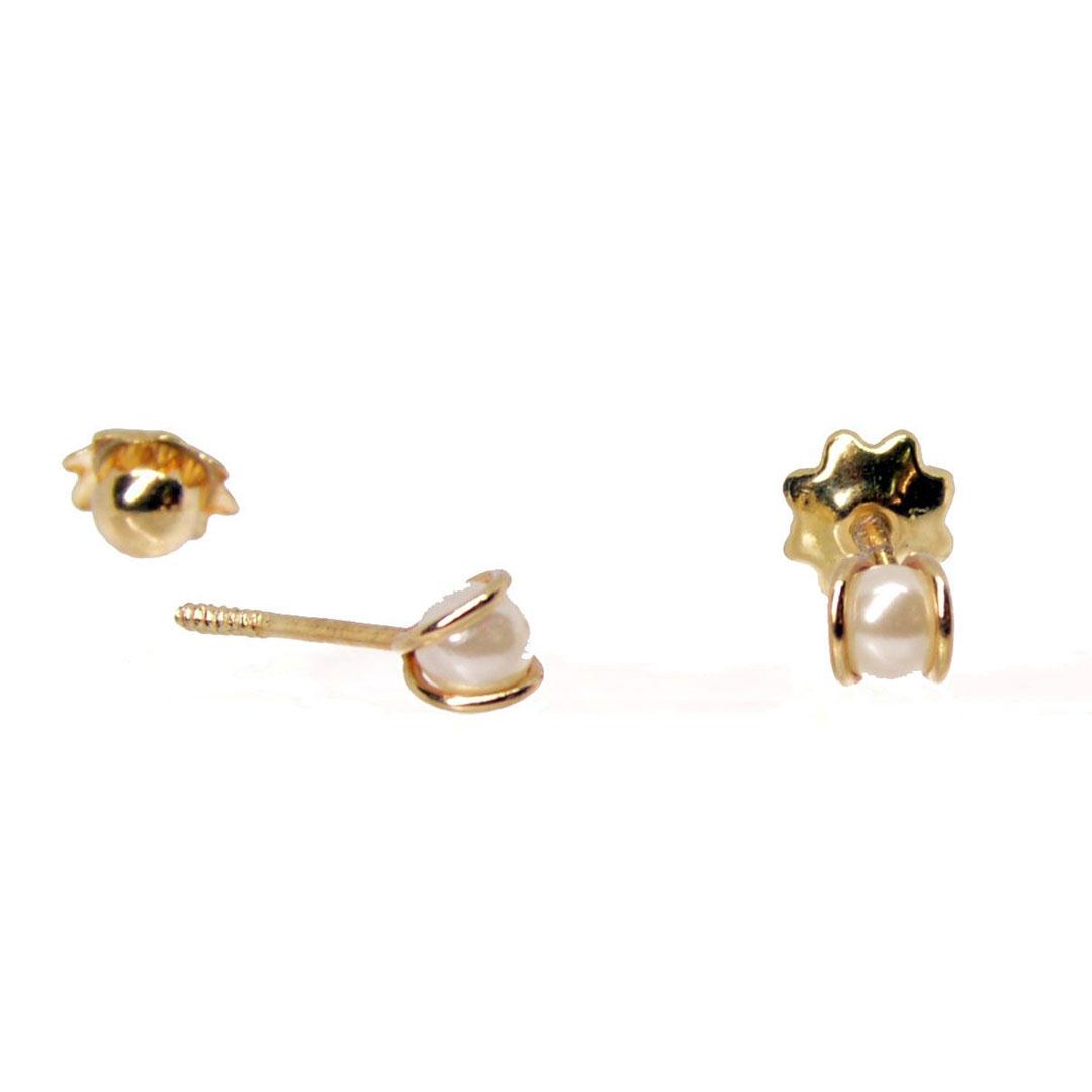 PENDIENTES BEBE ORO 18K CON PERLAS 5218